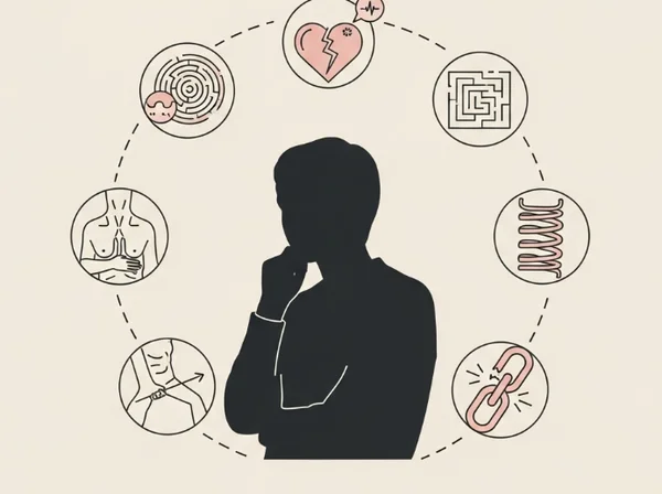 展现各种微妙创伤迹象的概念艺术图