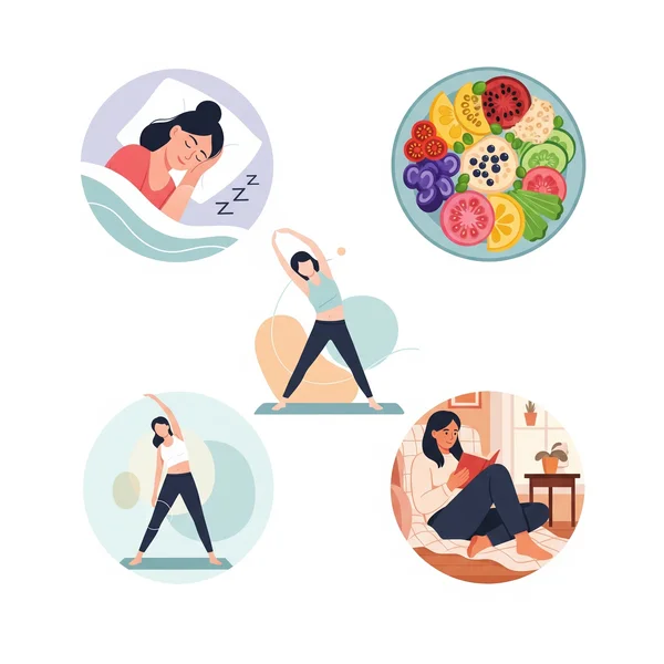 Self-care activities collage for trauma recovery support