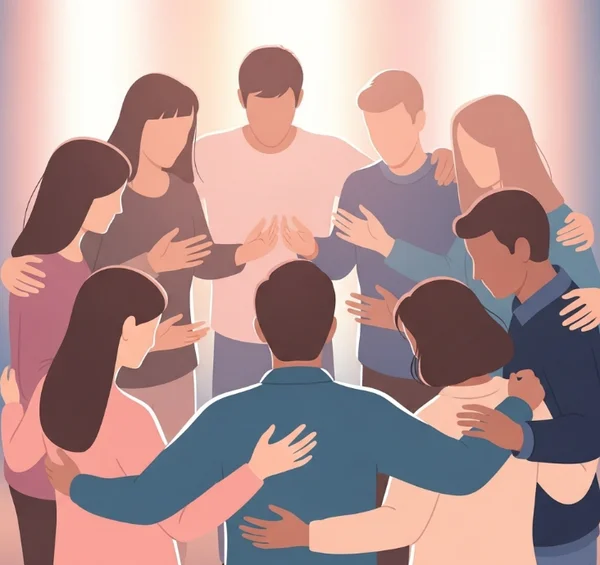 Diverse group offering trauma support and connection