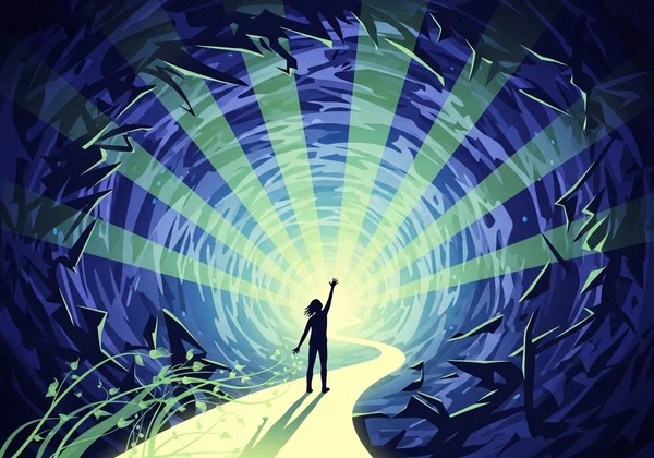 Abstract representation of growth and resilience after trauma