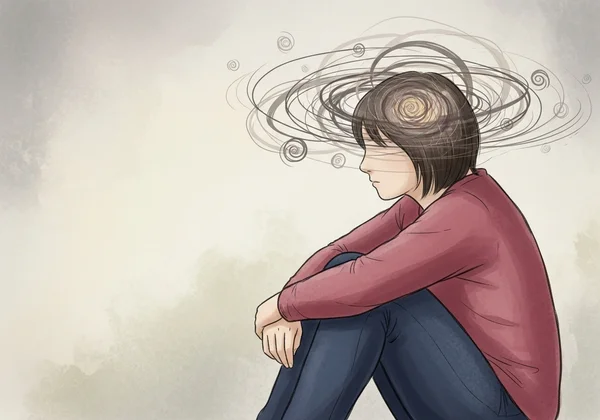Person reflecting, indicating self-assessment for psychological trauma