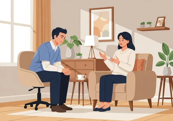 Therapist and patient during a trauma therapy session