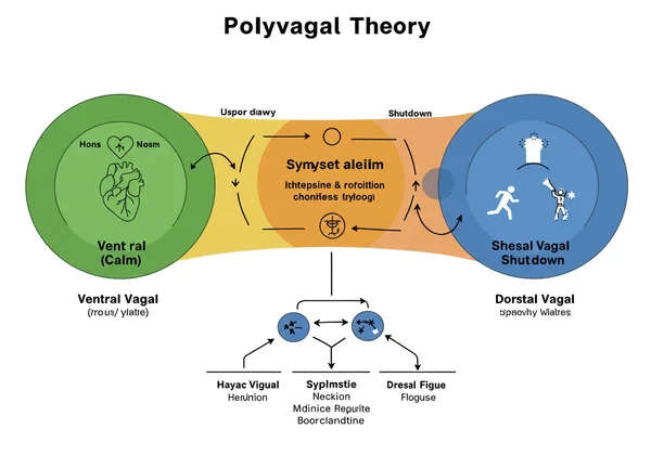 Diagram showing ventral, sympathetic, dorsal vagal states