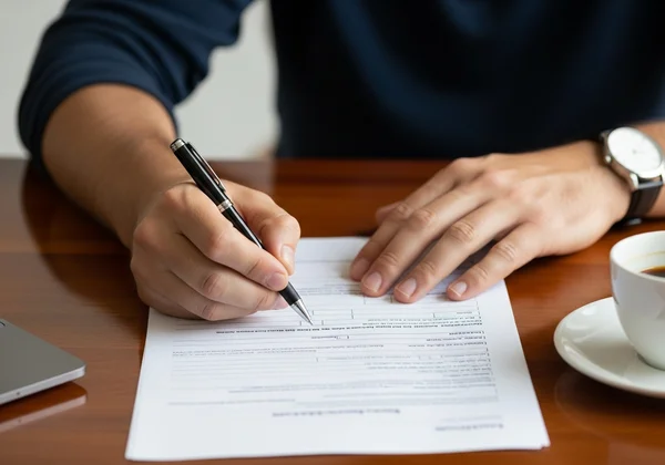 Person completing self assessment form